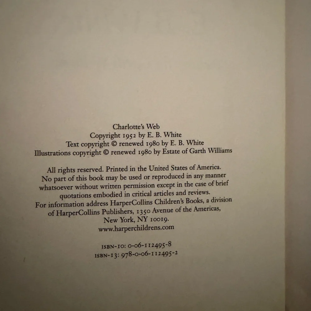 Charlottes Web children’s hardcover book